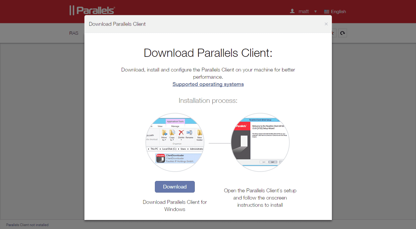 parallels client install parallels client install