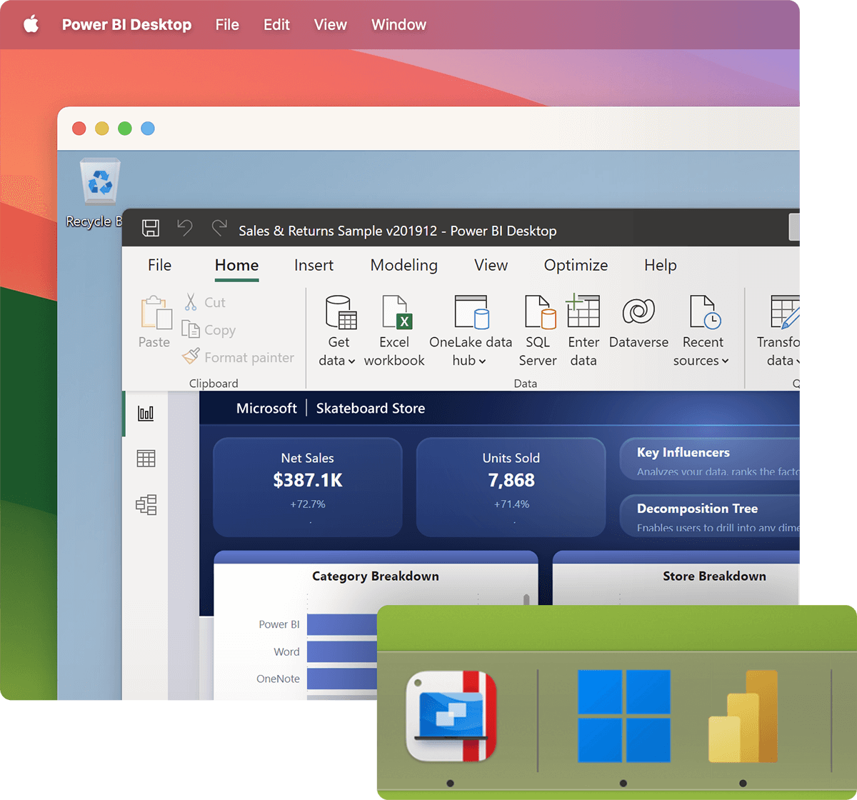 在 Mac 上运行任何 Microsoft 应用，包括 PowerBI、Access、Visio、Project、Publisher 等等。
