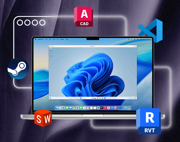Windows 11 通过 Parallels Desktop 在 MacBook Pro 上与 macOS 并行运行