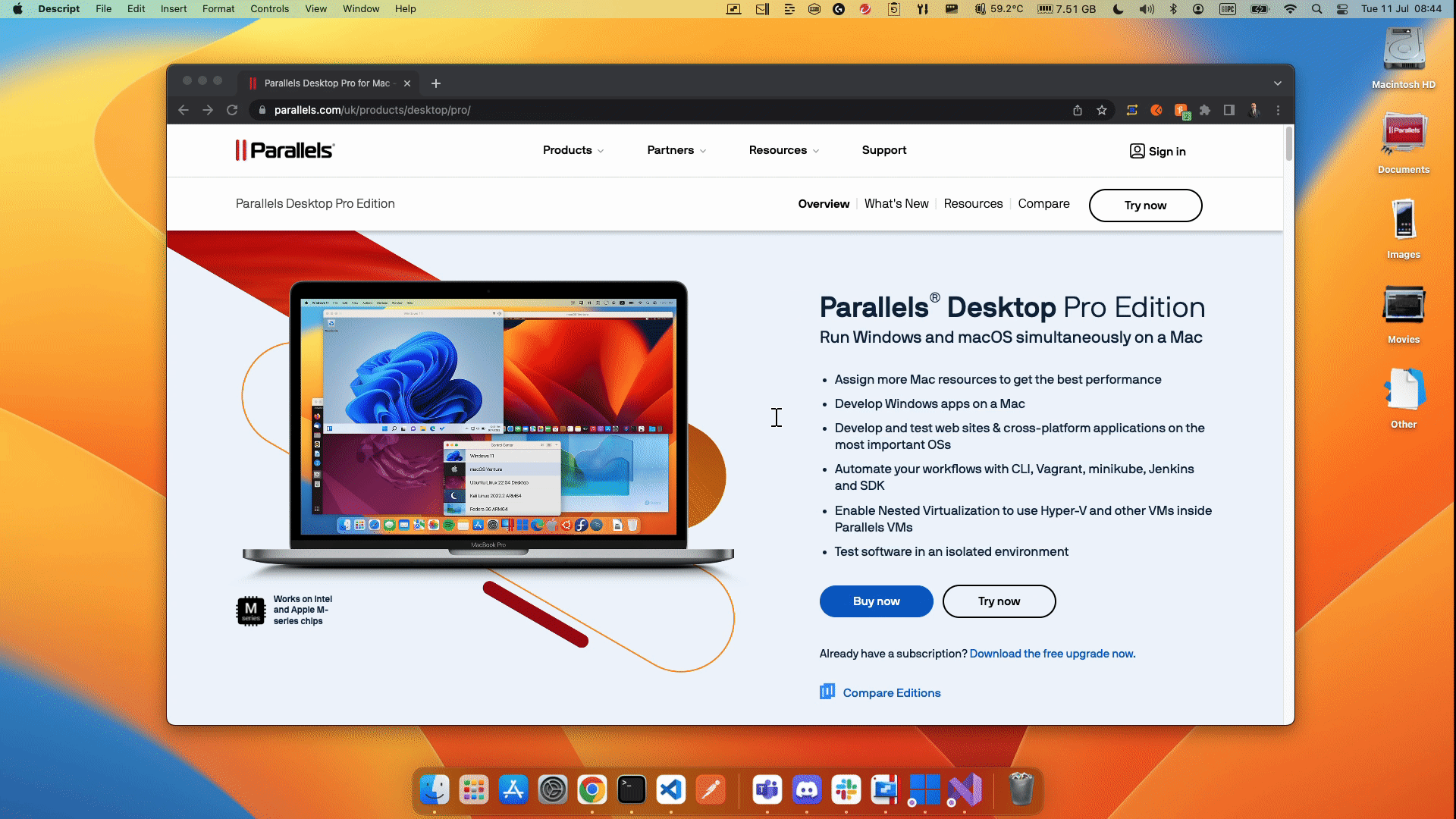 同时全屏运行 Windows 和 macOS，将个人空间和工作区分开